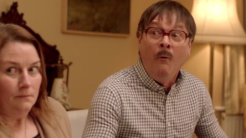 Image may contain: Friday Night Dinner series six, Friday Night Dinner, series 6, new episodes, cast list, start date, Jim, Man, Shirt, Clothing, Apparel, Face, Person, Human