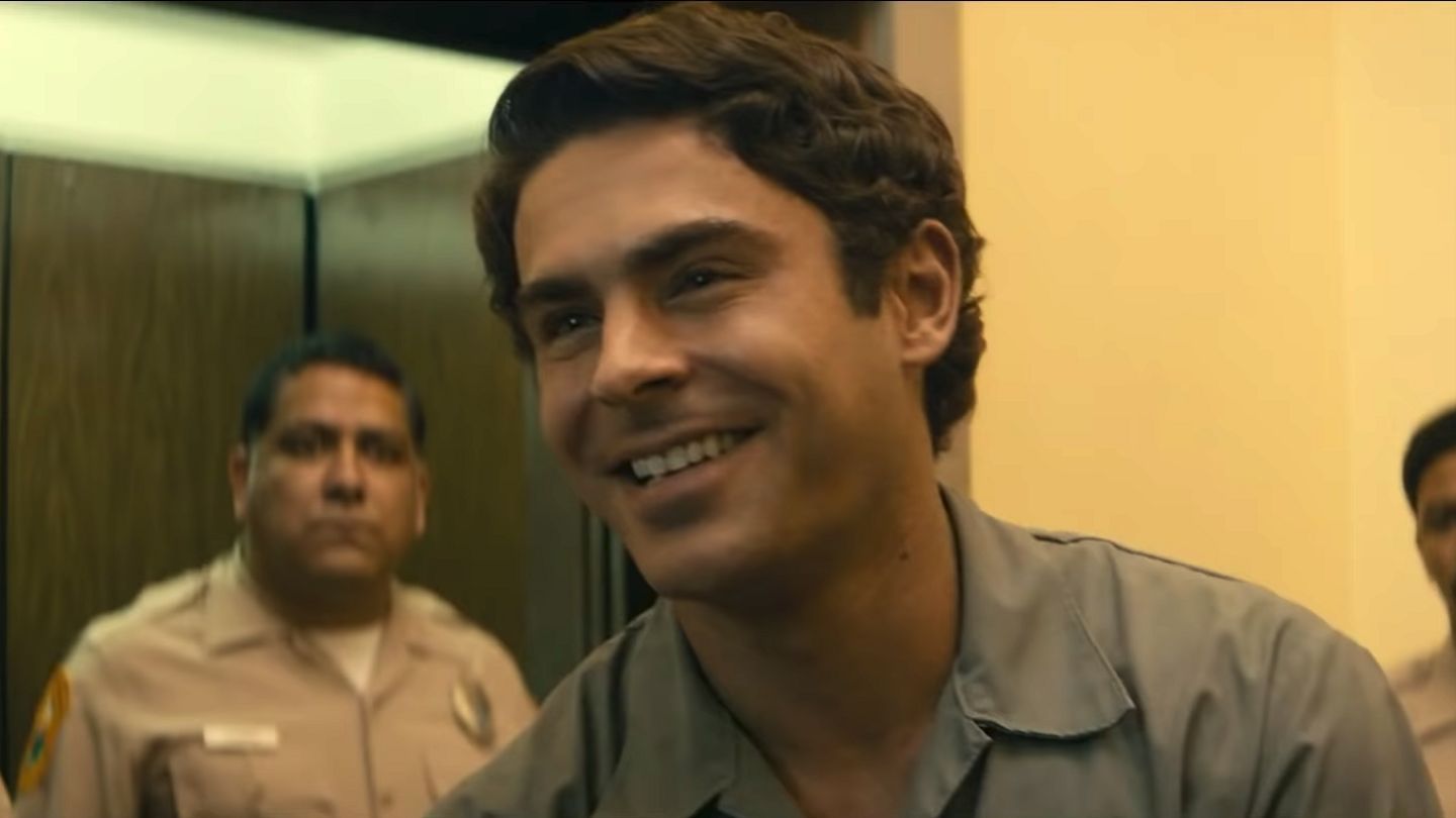 Image may contain: Ted Bundy's teeth, Ted Bundy, teeth, film, Zac Efron, movie, trial, court, Extremely Wicked Shockingly Evil and Vile, bite marks, Lisa Levy, Soldier, Man, Face, People, Armored, Army, Military Uniform, Military, Human, Person
