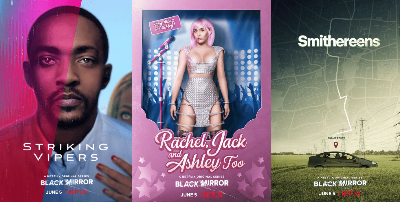 Image may contain: Black Mirror season five review, Black Mirror, Netflix, season 5, Charlie Brooker, Striking Vipers, Rachel Jack and Ashley Too, Smithereens, Miley Cyrus, new episodes,  Automobile, Transportation, Vehicle, Car, Person, Human, Brochure, Paper, Flyer, Poster, Advertisement