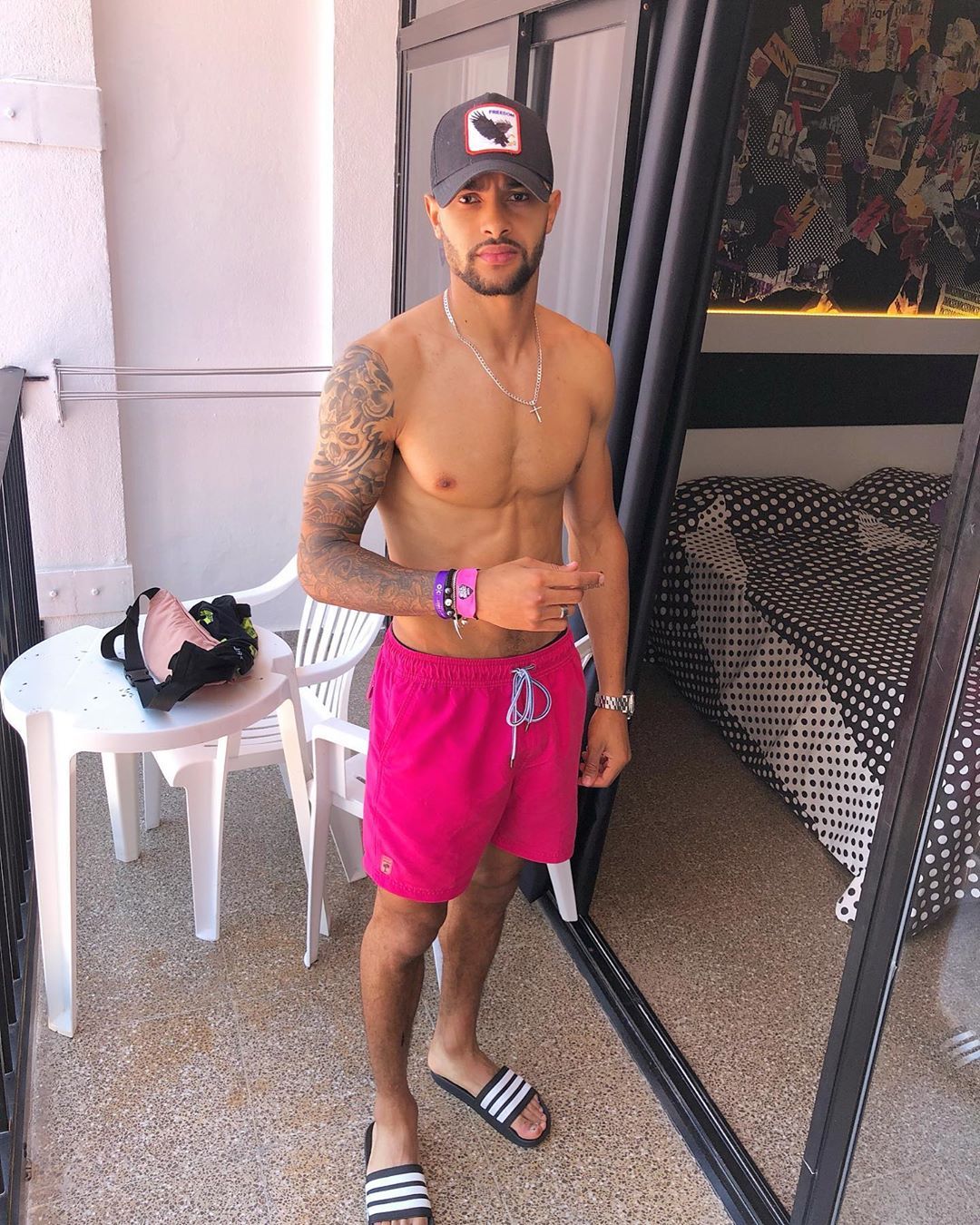 Image may contain: Casa Amor Islanders, Casa Amor, Dennon Lewis, Love Island, Islander, cast, list, contestant, villa, second, Back, Apparel, Clothing, Tattoo, Human, Person, Skin