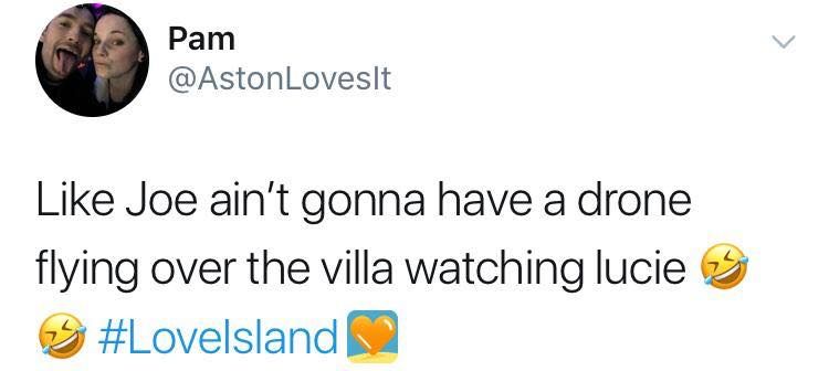 Image may contain: Love Island week two memes, Love Island, memes, reactions, tweet, funny, savage, meme, Joe, Lucie, Face, Label, Human, Person, Word, Text