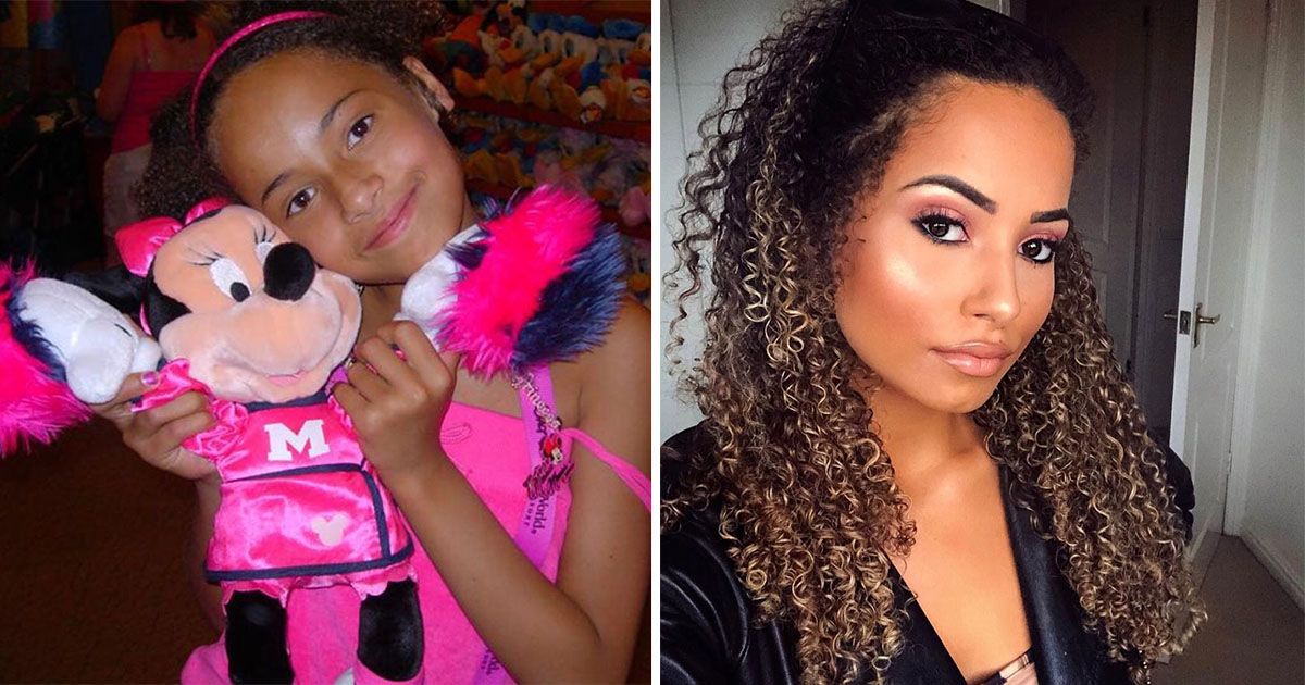 Image may contain: Love Island baby pictures, Love Island, baby, childhood, young, pictures, Amber Gill, cast, 2019, contestants, before, Female, Smile, Toy, Teddy Bear, Hair, Human, Person, Face