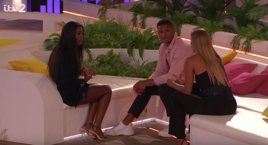 Image may contain: Furniture, Plant, Tree, Shoe, Footwear, Apparel, Clothing, Person, Human, who left love island, last night, love island, 2019, yewande biala, danny, arabella, dumped, contestant, evict, cast, Islander, news, gossip, latest