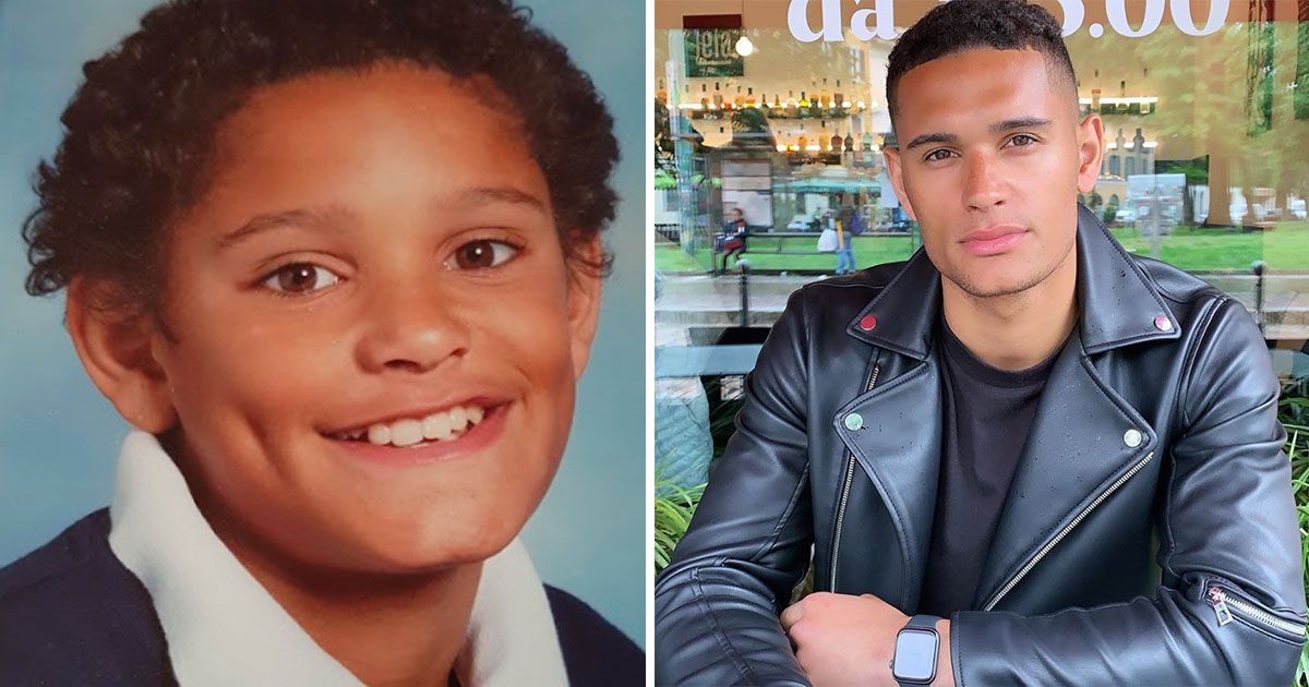 Image may contain: Love Island baby pictures, Danny Williams, Love Island, baby, childhood, pictures, young, old, throwback, school, Hair, Person, Human, Face, Clothing, Jacket, Coat, Apparel