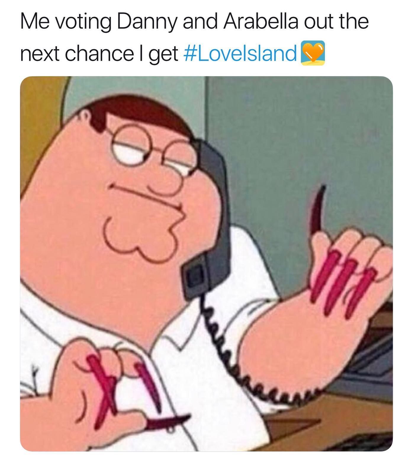Image may contain: Love Island savage tweets, Love Island, memes, tweets, savage, online buzz, Danny, Arabella, Hand