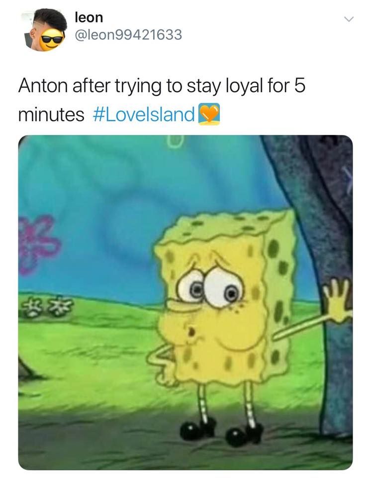 Image may contain: Love Island episode one memes, Spongebob, Love Island, 2019, meme,  Legend of Zelda, Sunglasses, Accessory, Accessories, Text, Person, Human