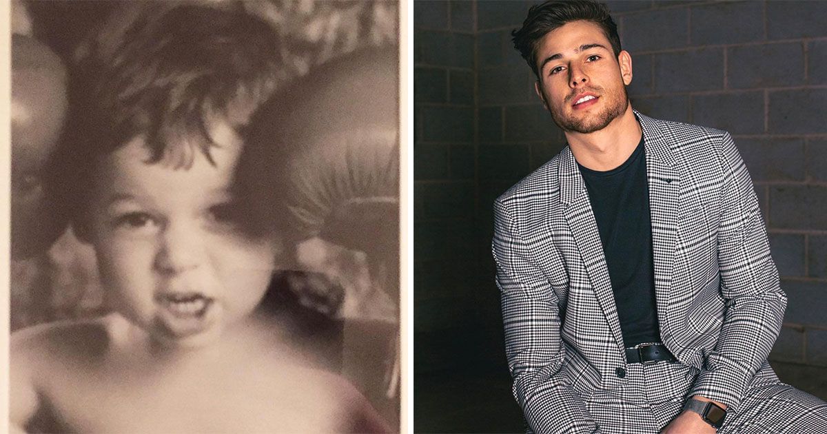 Image may contain: Love Island baby pictures, Tom Walker, Love Island, baby, childhood, old, young, pictures, Instagram, Overcoat, Suit, Coat, Clothing, Apparel, Man, Face, Person, Human