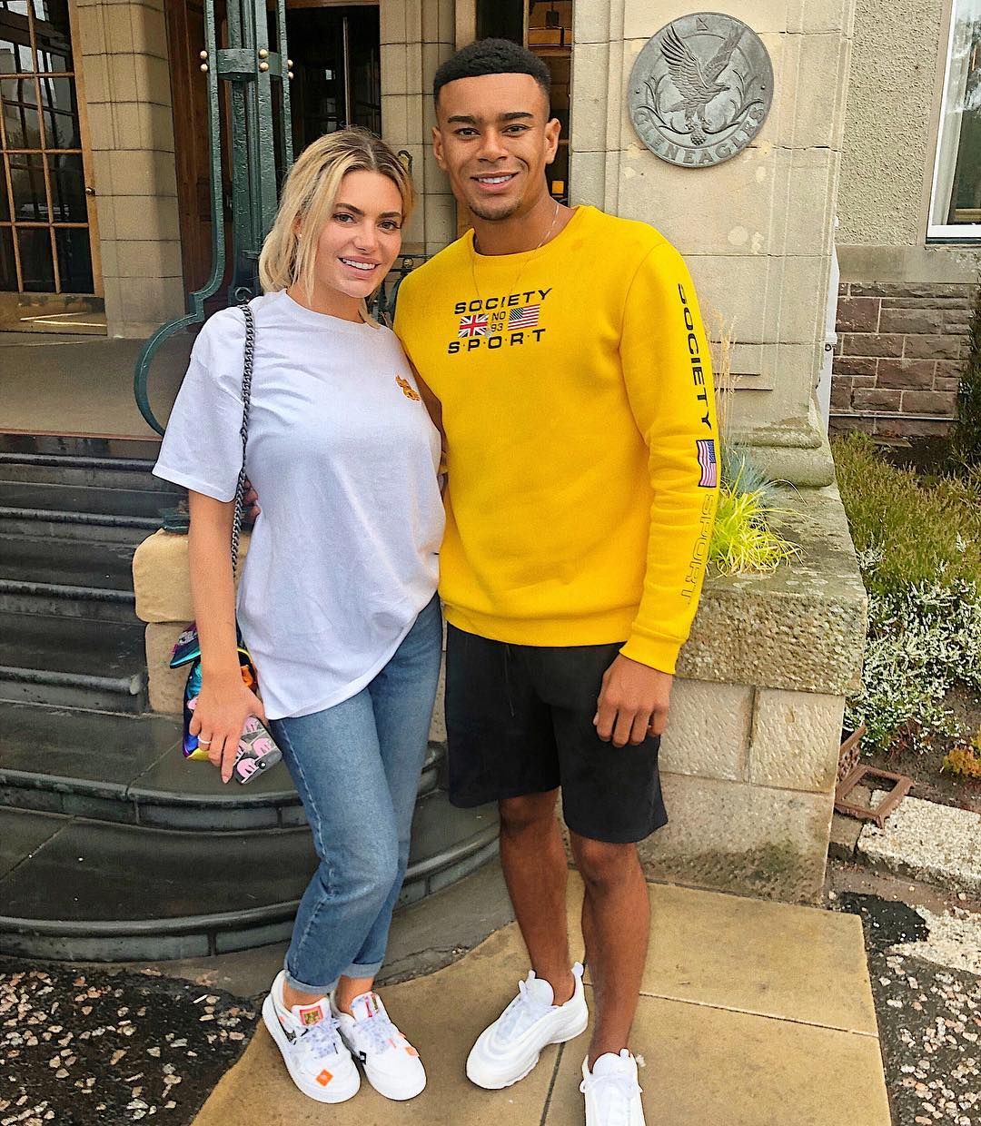 Image may contain: Megan and Wes Celebs Go Dating, Megan Barton-Hanson, Wes Nelson, Celebs Go Dating, 2019, Love Island, Pants, Long Sleeve, Shorts, Footwear, Shoe, Sleeve, Person, Human, Clothing, Apparel