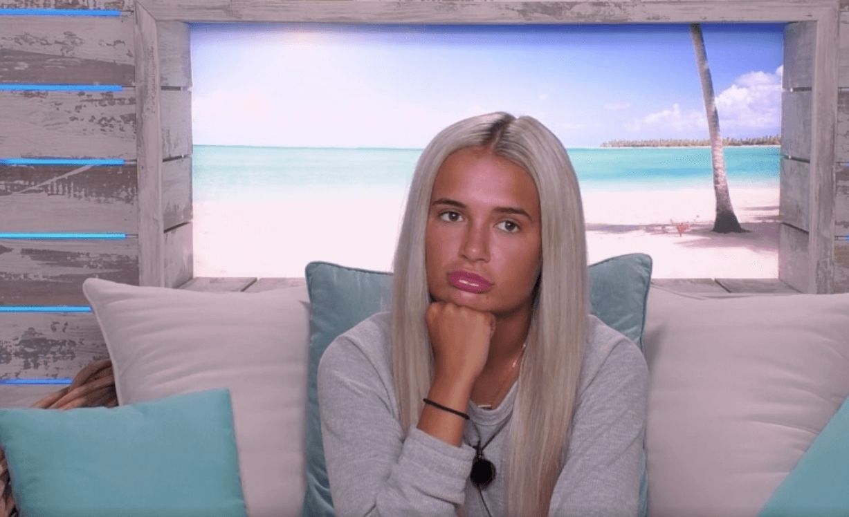 Image may contain: Love Island rules, Love Island, 2019, Molly-Mae, Sherif, broken, kicked out, rules, regulations, producers, Pillow, Couch, Furniture, Cushion, Female, Teen, Human, Kid, Girl, Person, Woman, Blonde, Child