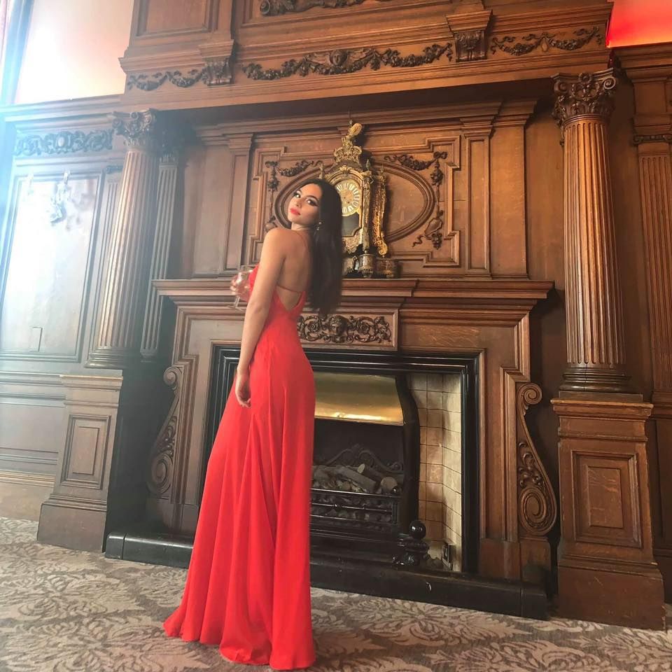 Image may contain: Robe, Fashion, Evening Dress, Gown, Architecture, Building, Altar, Church, Human, Person, Apparel, Clothing, Hearth, Fireplace, Indoors