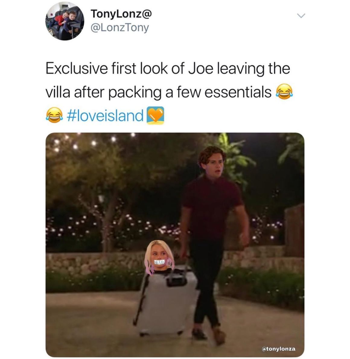 Image may contain: Love Island week two memes, Love Island, memes, reactions, tweet, funny, savage, meme, Joe, Lucie, Text, Clothing, Apparel, Person, Human