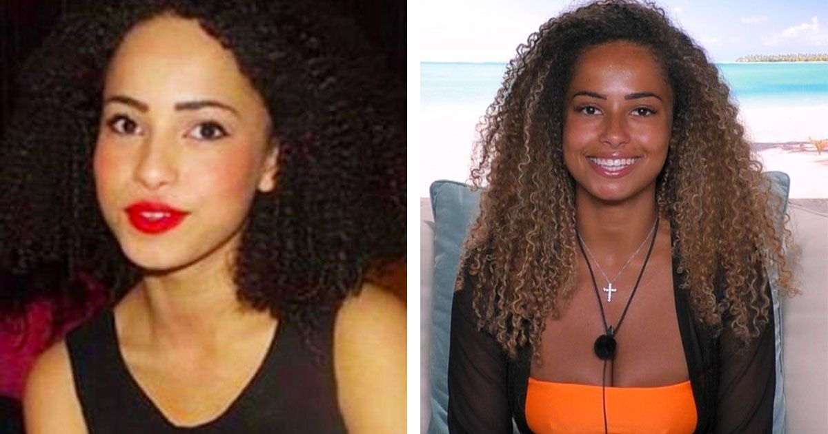 Image may contain: Love Island baby pictures, Love Island, before, after, Amber, young, old, childhood, Woman, Female, Hair, Person, Human, Face