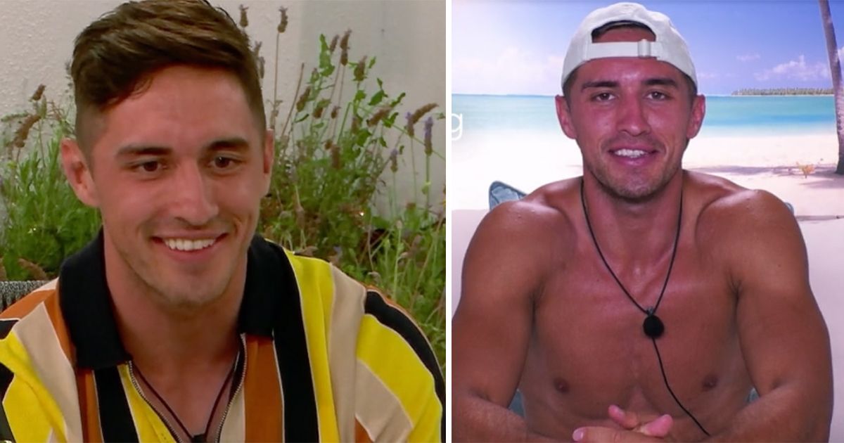 Image may contain: Love Island tans, Love Island, tan, burn, sun, before, after, tanformation, Greg, Apparel, Clothing, Plant, Smile, Man, Person, Face, Human