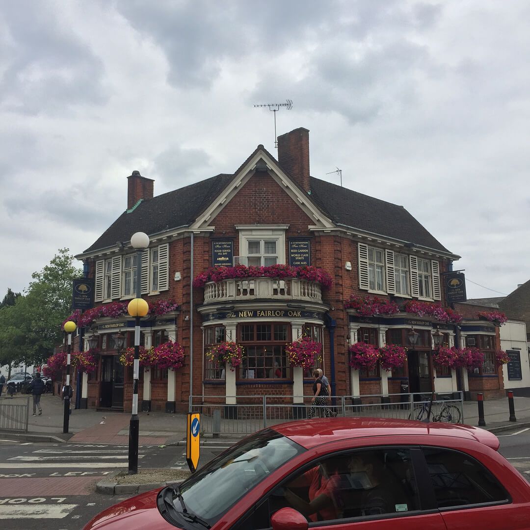 Image may contain: Cheapest pints in London, Fulham, New Fairlop Oak, Spoons, Wetherspoons, pints, cheap, alcohol, drink, crawl, lines, underground, tube, map, London, capital, UK, Jubilee, Northern, Piccadilly, North, East, Central, West, South, Building, Urban, Alloy Wheel, Car Wheel, Wheel, Spoke, Machine, Tire, Intersection, Person, Human, Tarmac, Asphalt, Road, Automobile, Transportation, Car, Vehicle