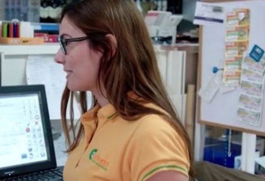 Image may contain: Love Island shop keeper, barmaid, Love Island, club, shop, till, girl, bar, serving, Anton, number, fix, staged, actor, fake, Face, Hair, Laptop, Display, Monitor, Screen, LCD Screen, Pc, Computer, Electronics, Person, Human