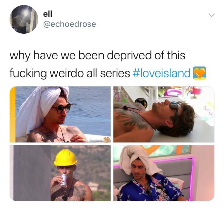 Image may contain: Love Island Chris memes, Love Island, memes, reactions, Chris Taylor, Twitter, reactions, latest, news, gossip, funny, dumped, Islander, left, Female, Sunglasses, Accessory, Accessories, Hardhat, Helmet, Person, Human, Clothing, Apparel