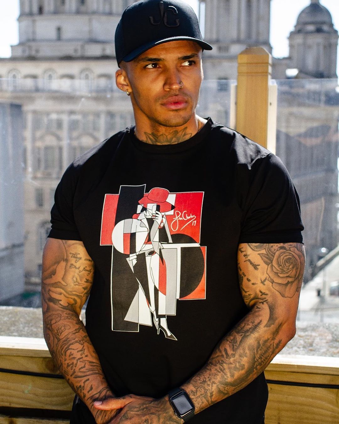 Image may contain: Love Island Instagrams, Love Island, Instagram, followers, ranking, 2019, Michael, Hat, Cap, Baseball Cap, T-Shirt, Tattoo, Sleeve, Person, Human, Apparel, Clothing, Skin