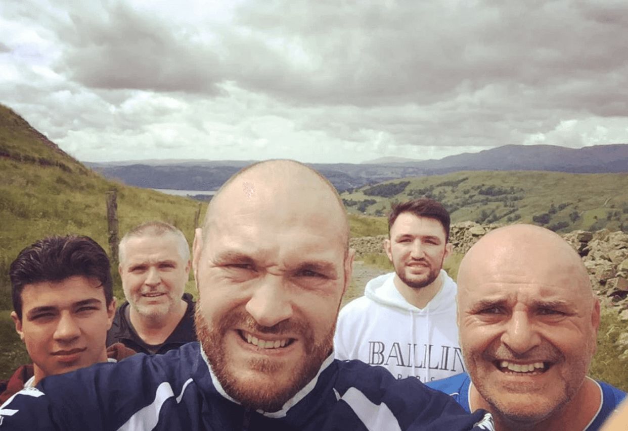Image may contain: Love Island parents, Love Island, mum, dad, Tommy, John Fury, Tyson Fury, brother, Laughing, Plant, Mountain, People, Photo, Photography, Portrait, Man, Nature, Outdoors, Head, Clothing, Apparel, Person, Human, Face