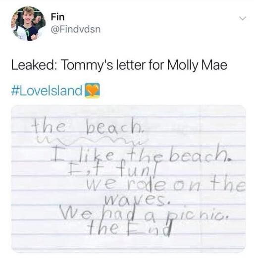 Image may contain: Love Island final memes, Love Island, final, 2019, meme, reaction, twitter, funny, best, Tommy Fury, Molly-Mae, Tommy, letter, poem, License, Driving License, Document, Person, Human, Text