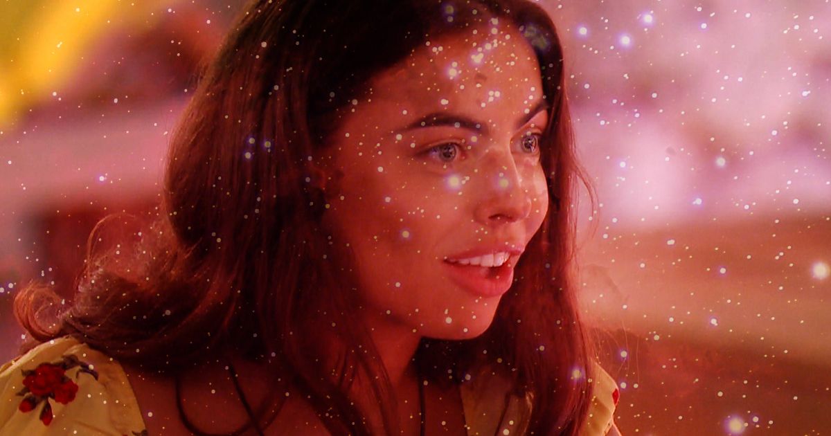 Image may contain: Which Islander you should couple up with, Love Island, couple, star sign, horoscope, zodiac, compatible, Francesca, Scorpio, Leo, Gemini, Sagittarius, Aries, Nature, Light, Art, Graphics, Outdoors, Face, Female, Human, Person, Dress, Apparel, Clothing