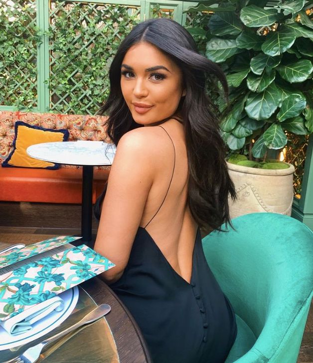 Image may contain: Pottery, Sitting, Swimwear, Face, Cushion, Robe, Gown, Evening Dress, Fashion, Woman, Couch, Table, Female, Clothing, Apparel, Furniture, Person, Human, india love island, india reynolds, new girl, arrival, bombshell, caroline flack, instagram, age, villa, who left