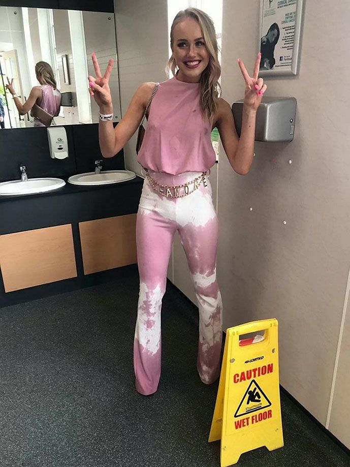 Image may contain: Room, Indoors, Shoe, Pants, Footwear, Costume, Sink, Human, Person, Clothing, Apparel
