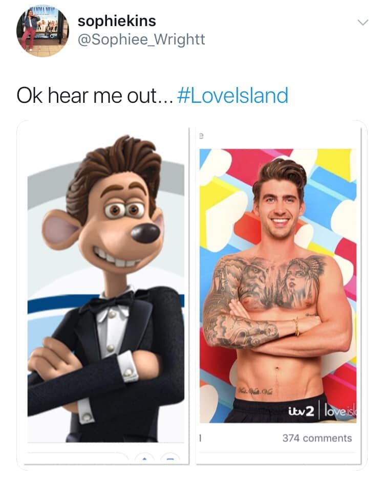 Image may contain: Love Island Chris memes, Love Island, memes, reactions, Chris Taylor, Twitter, reactions, latest, news, gossip, funny, dumped, Islander, left, Tattoo, Face, Word, Person, Human, Skin