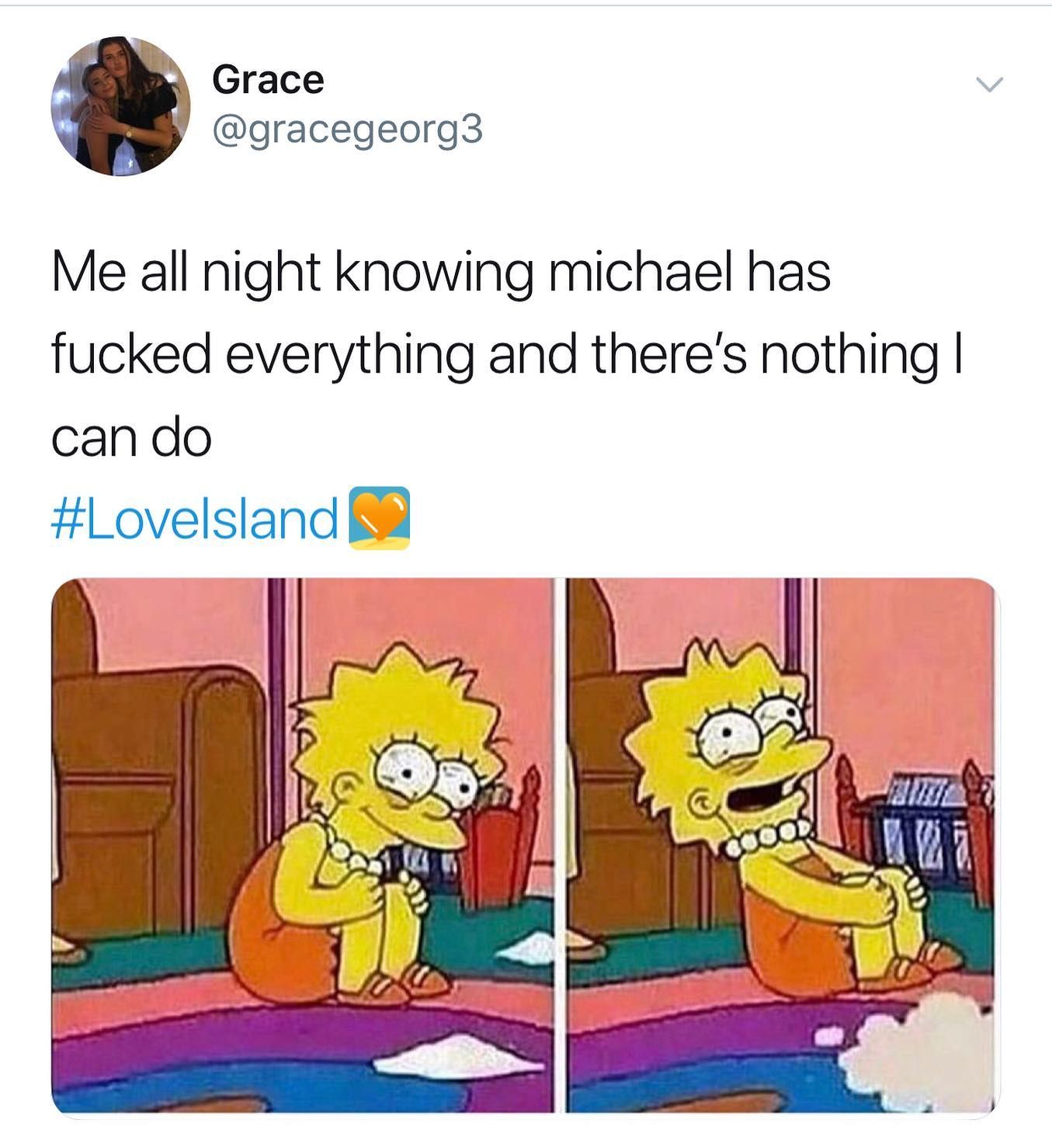 Image may contain: Casa Amor Love Island memes, Love Island, Casa Amor, meme, reaction, tweet, funny, savage, best, Twitter, Michael, Amber, Text, Poster, Flyer, Paper, Brochure, Advertisement, Person, Human