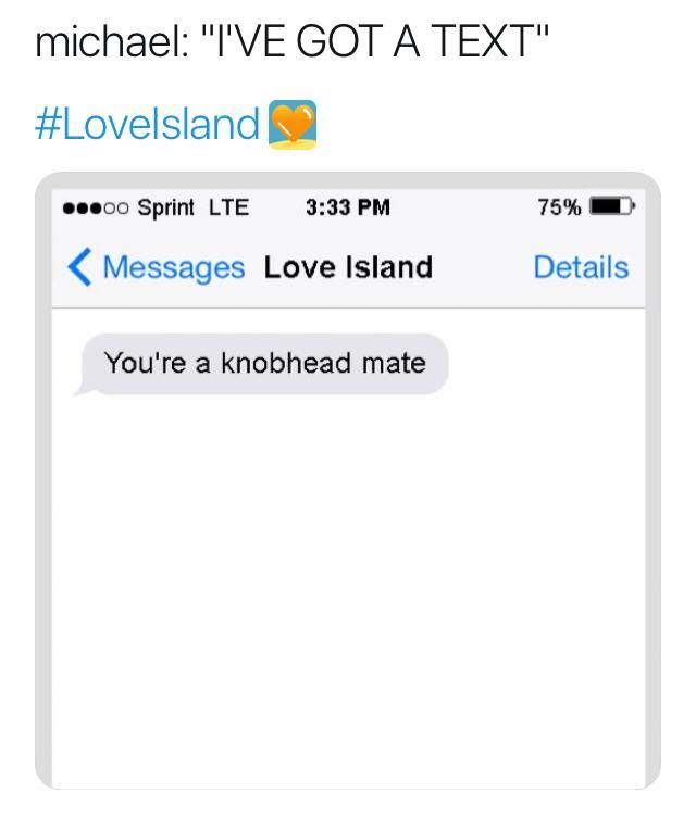 Image may contain: Love Island recoupling memes, Love Island, memes, Michael, tweets, reactions, savage, twitter, Text Message, Text