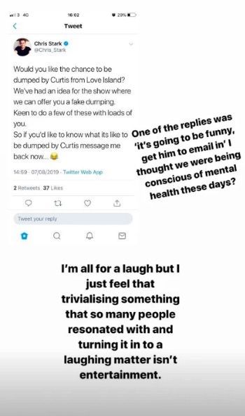 Image may contain: Love Island, Love Island gossip, news, rumours, latest, 2019, Amy, Radio 1, chris stark, Curtis, Anna, Molly-Mae, feud, Brochure, Flyer, Paper, Advertisement, Poster, File, Human, Person, Text, Page