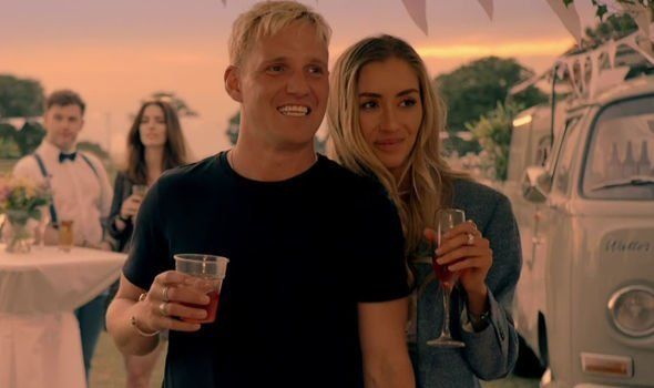 Image may contain: Sam and Zara Made in Chelsea, Made in Chelsea, Sam Thompson, girlfriend, Zara, Jamie Laing, Habbs, Sophie Habboo, series 18, cast, new,  Clothing, Apparel, Alcohol, Glass, Face, Drink, Beverage, Drinking, Dating, Person, Human
