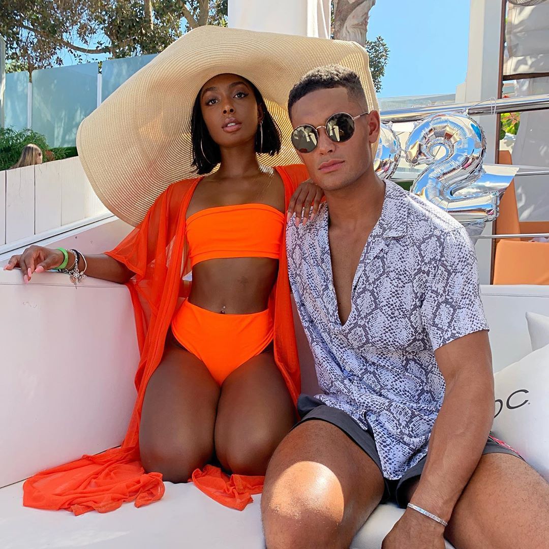 Image may contain: Molly-Mae and Tommy Ibiza, Ibiza, Love Island, Danny, Jourdan, Molly-Mae, Tommy, banned, holiday, trip, Islanders, fake, birthday, Ocean Beach, Couch, Furniture, Hat, Sun Hat, Head, Swimwear, Footwear, Teen, Blonde, Kid, Child, Girl, Woman, Female, Sitting, Person, Human, Accessory, Sunglasses, Accessories, Apparel, Clothing