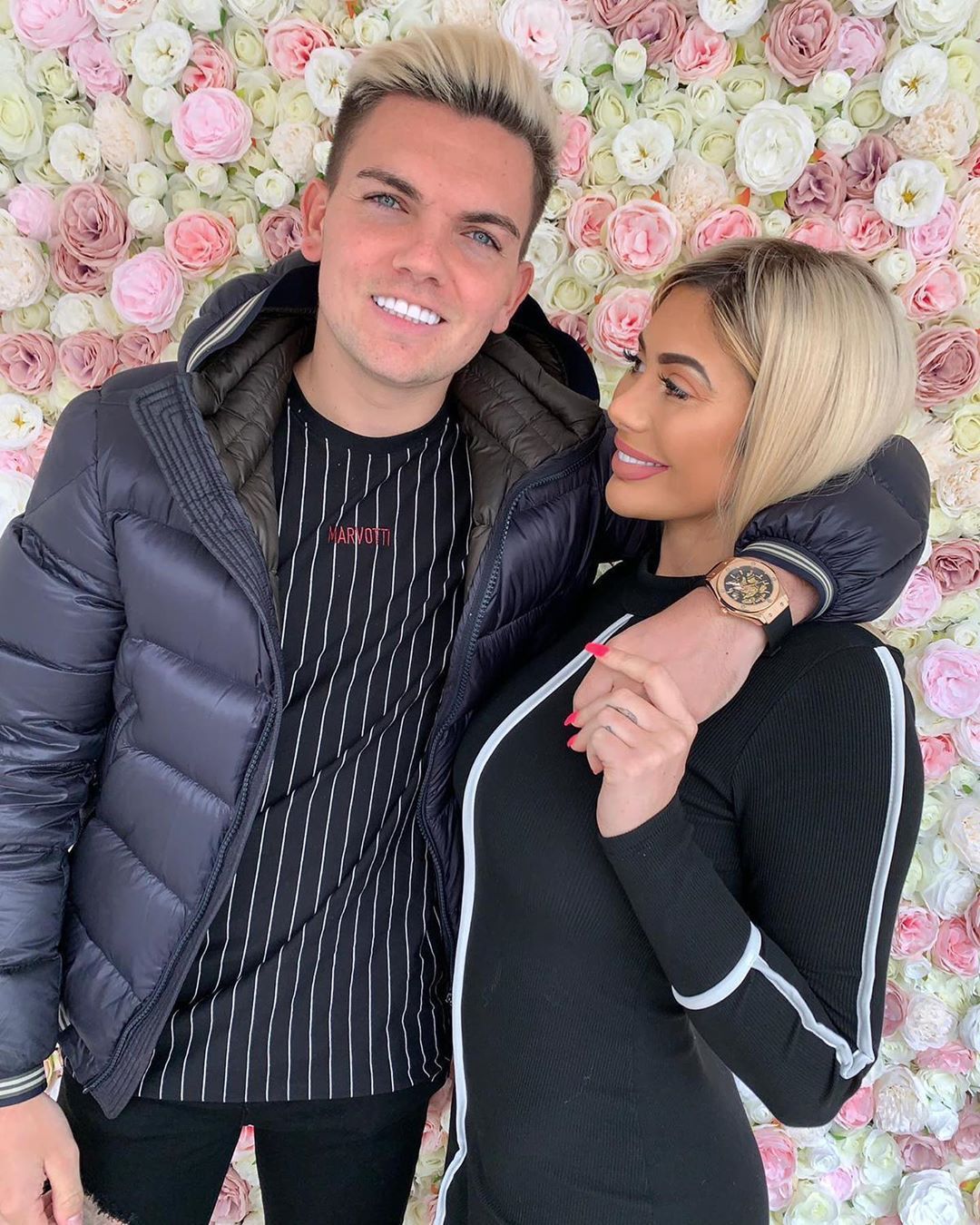Image may contain: Chloe Ferry and Amber Davies, Chloe Ferry, Amber Davies, Sam Gowland, Instagram, what happened, drama, tea, argument, explained, together, split, cheating, Cushion, Plant, Blazer, Sleeve, Human, Person, Jacket, Coat, Apparel, Clothing