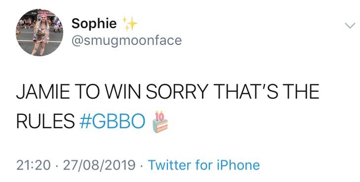 Image may contain:  Great British Bake Off memes, GBBO, Bake Off, meme, episode one, Great British Bake Off, Jamie, winner, cake, eggs, Face, Text, Person, Human