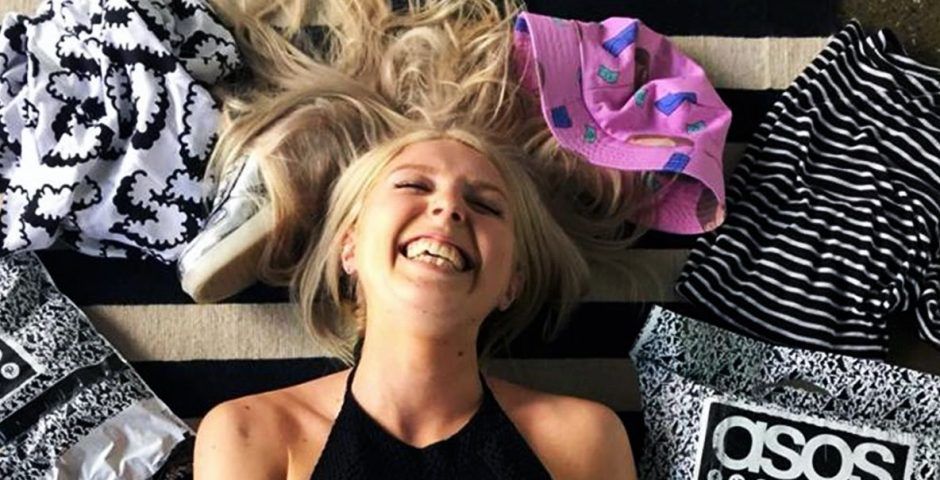 Image may contain: Hair, Head, Clothing, Apparel, Heel, Laughing, Skin, Smile, Child, Blonde, Kid, Female, Girl, Teen, Woman, Person, Human, Face