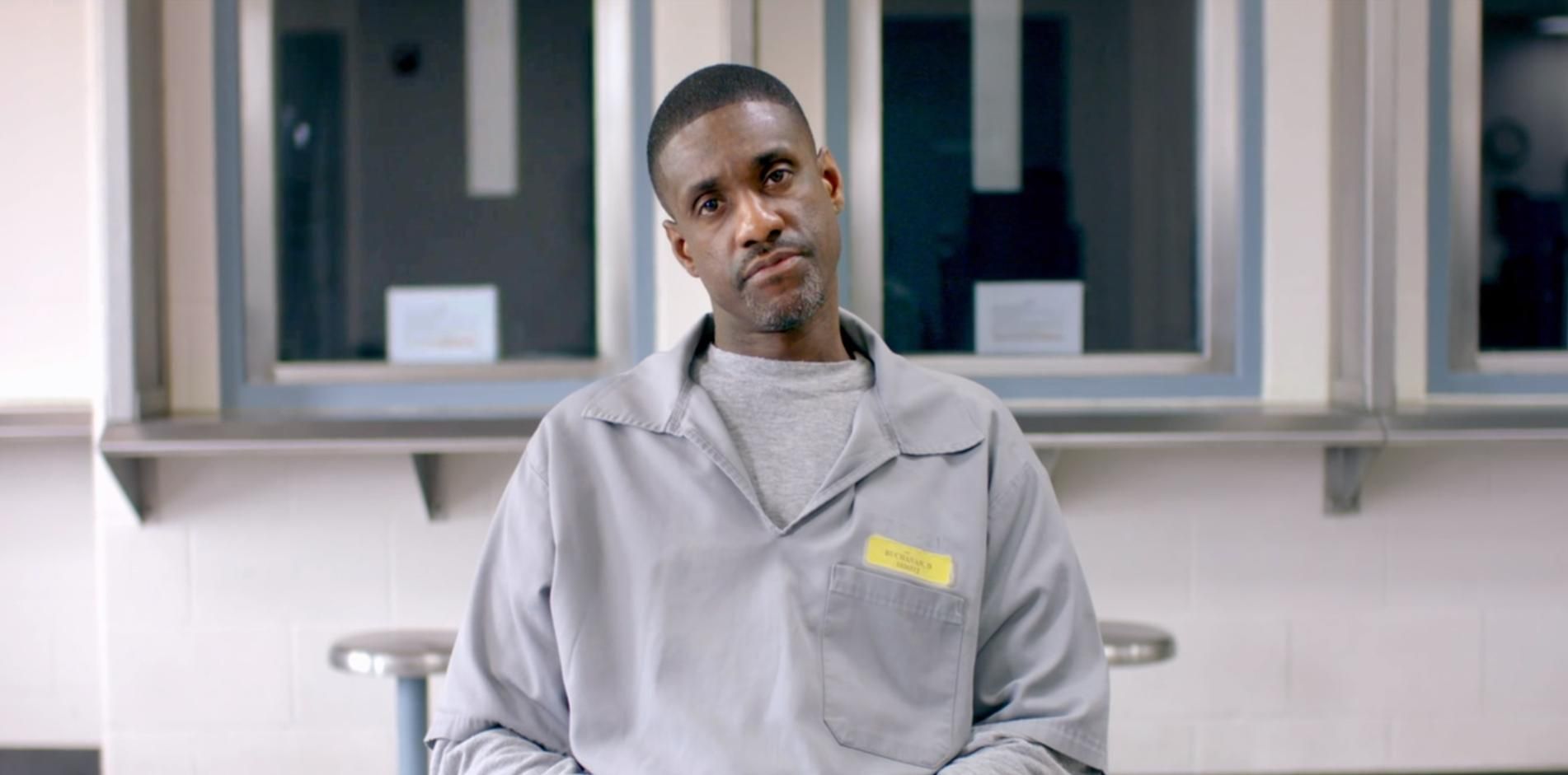 Image may contain: I Am a Killer, Deandra Buchanan, Missouri, state, prison, death, penalty, prison, real,  Shirt, Coat, Lab Coat, Clothing, Apparel, Person, Human