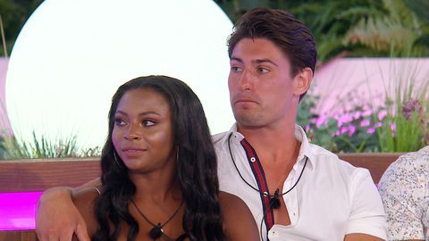 Image may contain: Love Island break ups, Love Island, couples, curse, split, break up, Frankie and Samira, 2018, Teen, Apparel, Clothing, Face, People, Dating, Person, Human