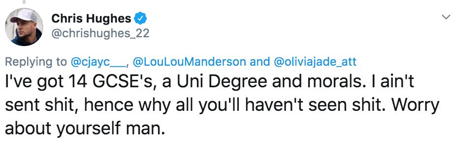 Image may contain: Love Island cast GCSE results, GCSE, results day, 2019, exams, Chris Hughes, Love Island, tweet, Twitter, cast, Islanders, GCSE results day 2019, Word, Face, Text, Person, Human