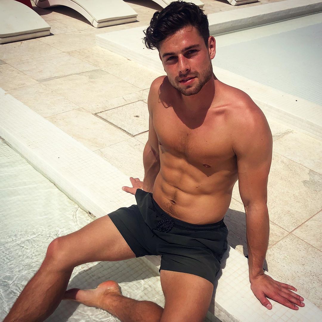 Image may contain:  Love Island 2019 contestants, Love Island, 2019, now, job, Instagram, updates, news, latest, series five, Tom Walker, Apparel, Clothing, Man, Person, Human