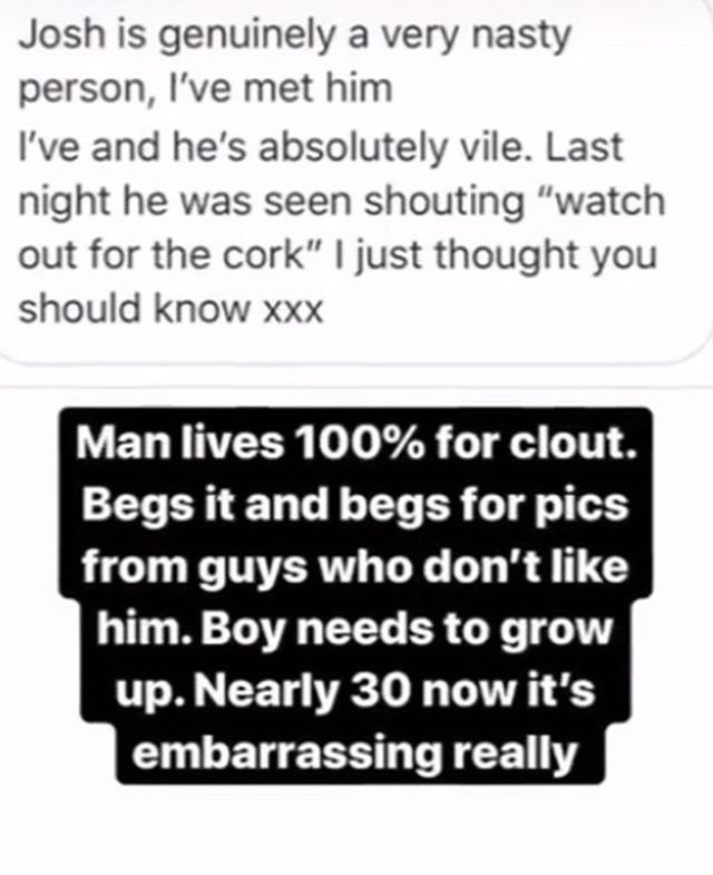 Image may contain: Theo deleted screenshots, Theo Campbell, Josh Denzel, screenshots, video, Love Island, blindness, eye, injury, Instagram story, deleted, mocking, beef, feud, drama, argument, Kaz Crossley, Brochure, Paper, Poster, Advertisement, Flyer, Text