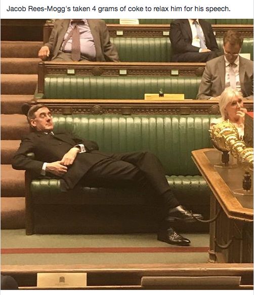 Image may contain: Jacob Rees-Mogg memes, Jacob Rees-Mogg, meme, slouch, asleep, Parliament, Brexit, House of Commons, debate, slump, Couch, Furniture, Court, Indoors, Room, Human, Person