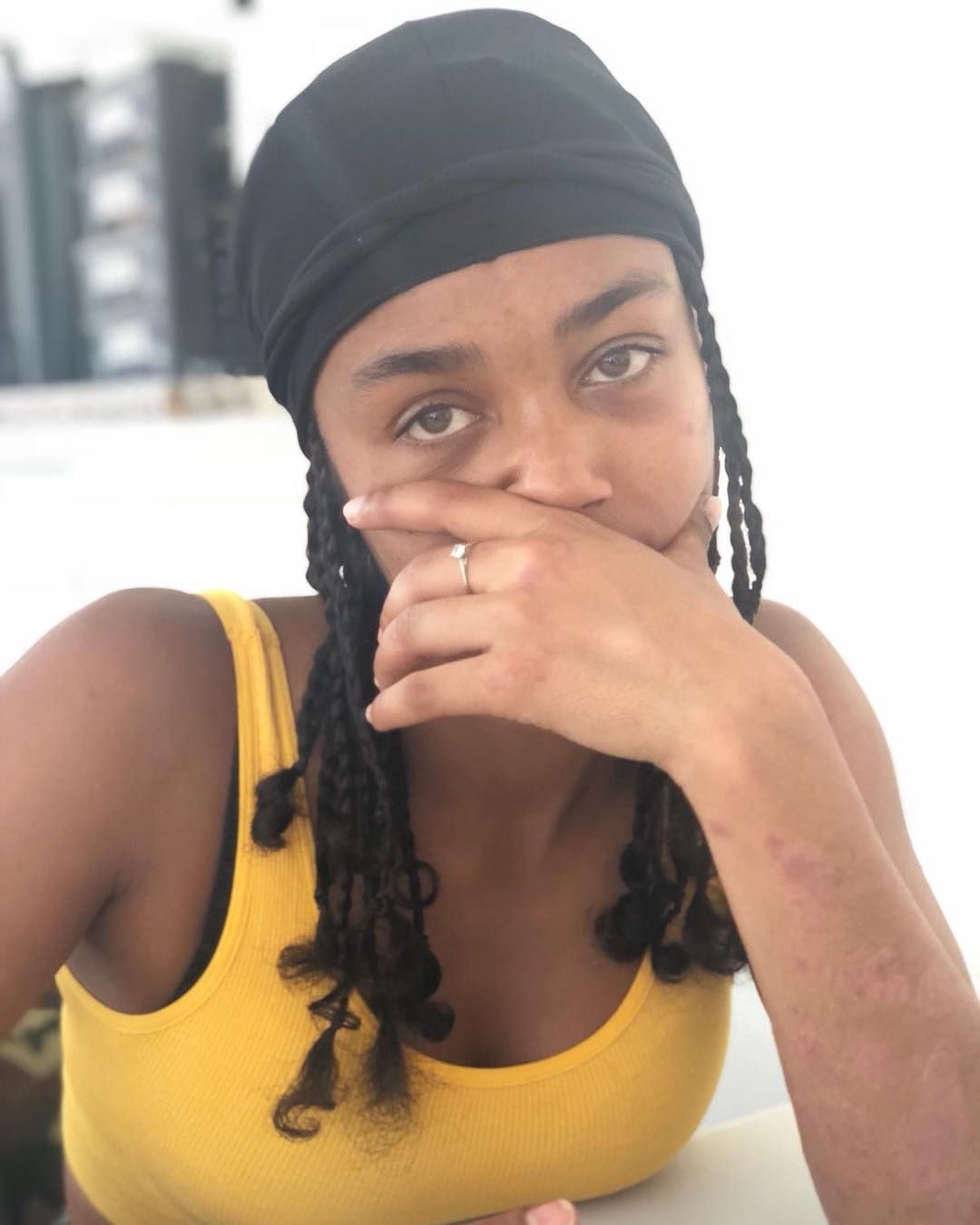 Image may contain: Top Boy cast, Top Boy, season 3, Netflix, Gem, Tyrone, Jasmine Jobson, Jaq, Face, Cap, Hat, Undershirt, Finger, Person, Human, Apparel, Clothing