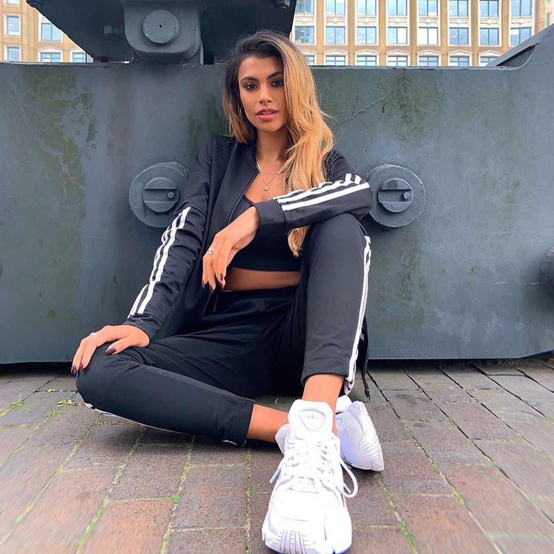 Image may contain:  Love Island 2019 contestants, Love Island, 2019, now, job, Instagram, updates, news, latest, series five, Joanna Chimonides, Female, Sneaker, Running Shoe, Person, Human, Shoe, Footwear, Clothing, Apparel
