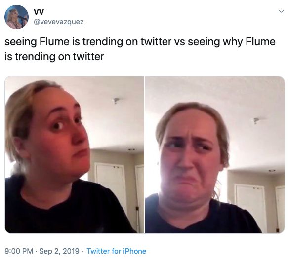Flume ass eating video, Paige, girlfriend, meme, viral, trend, watch, DJ, Burning Man, sex, porn, public, Instagram, tweets, reactions, festival, does Flume eat ass, insta story