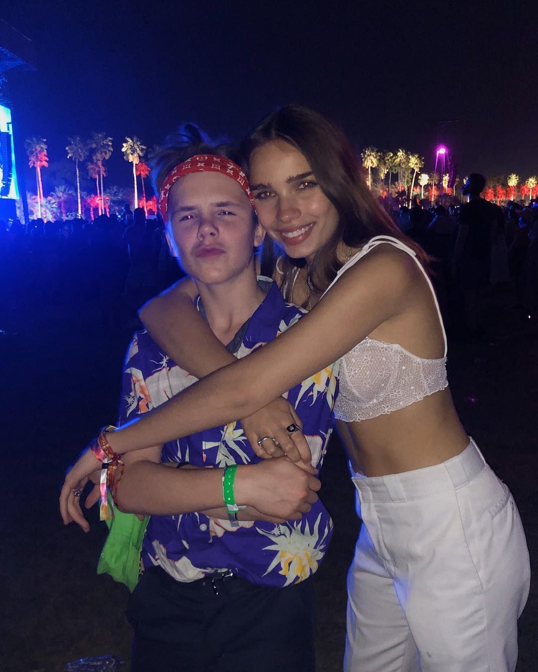Image may contain: Brooklyn Beckham and Hana Cross, Brooklyn Beckham, Hana Cross, relationship, together, split, breakup, reason, argument, timeline, dating, drama, Instagram, Beckham family, Victoria, David, Cruz, Night Club, Club, Human, Person, Leisure Activities, Dance Pose, Night Life