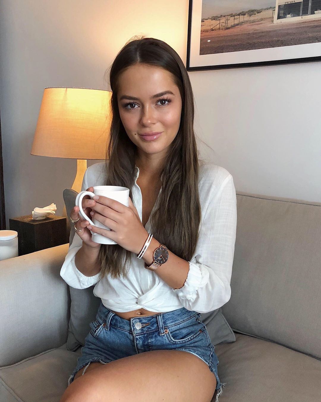 Image may contain: Made in Chelsea fake followers, Made in Chelsea, MIC, cast, Instagram, fake, followers, real, Melissa Tattum, comments, likes, Sitting, Lamp, Table Lamp, Clothing, Apparel, Human, Person, Furniture, Couch