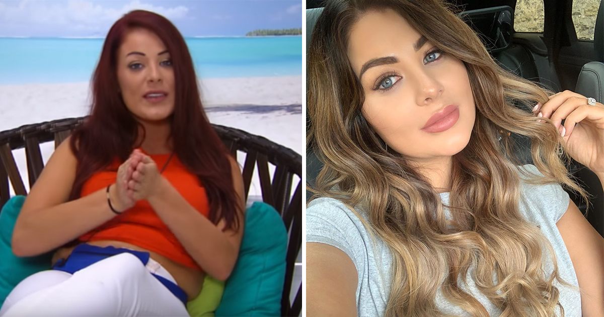 Image may contain: Love Island transformations, Love Island, 2015, series one, Jessica Hayes, then, now, before, after, plastic, cosmetic, surgery, filler, lips, boob job, veneers, teeth, glow up, change, Woman, Selfie, Portrait, Photo, Photography, Female, Furniture, Chair, Smile, Face, Person, Human