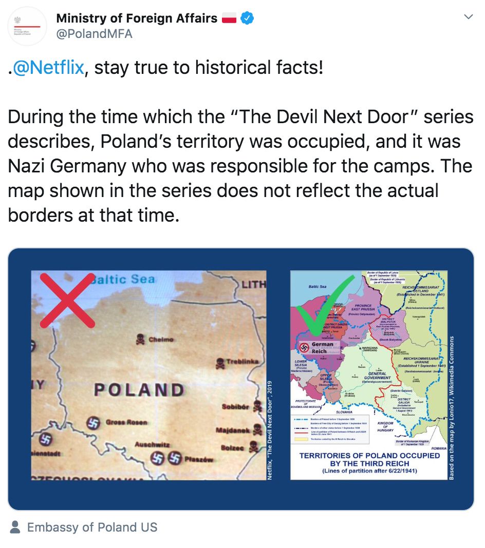 Image may contain: The Devil Next Door, Poland, complain, complaint, Prime Minister, innaccurate, history, Atlas, Plot, Map, Diagram