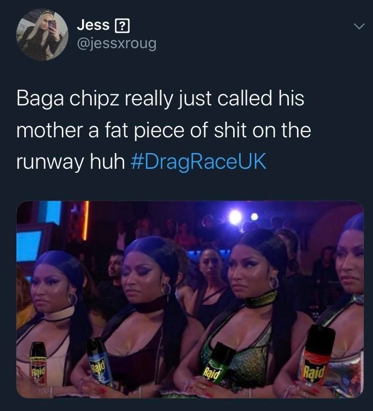 Drag Race UK Episode 7 Memes, RuPaul, Michelle Visage, Baga Chipz, The Vivienne, Cheryl Hole, Divina de Campo, BBC, Michaela Cole, Alan Carr, Brighouse, iPlayer, LGBT, LGBTQ+, gay, queer, Sacka Spudz, The Mother, Sissy Hole, Delicia de Campo