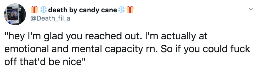 I'm at capacity meme, I'm at capacity, my capacity, memes, viral, tweet, Twitter, explained, meaning, origin, started, Melissa Febello, thread, emotional, mental health, friends, boundaries